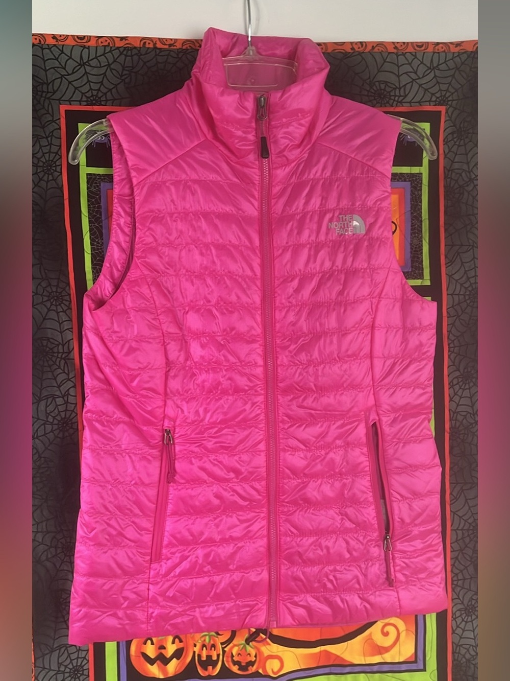 Hot pink north face vest